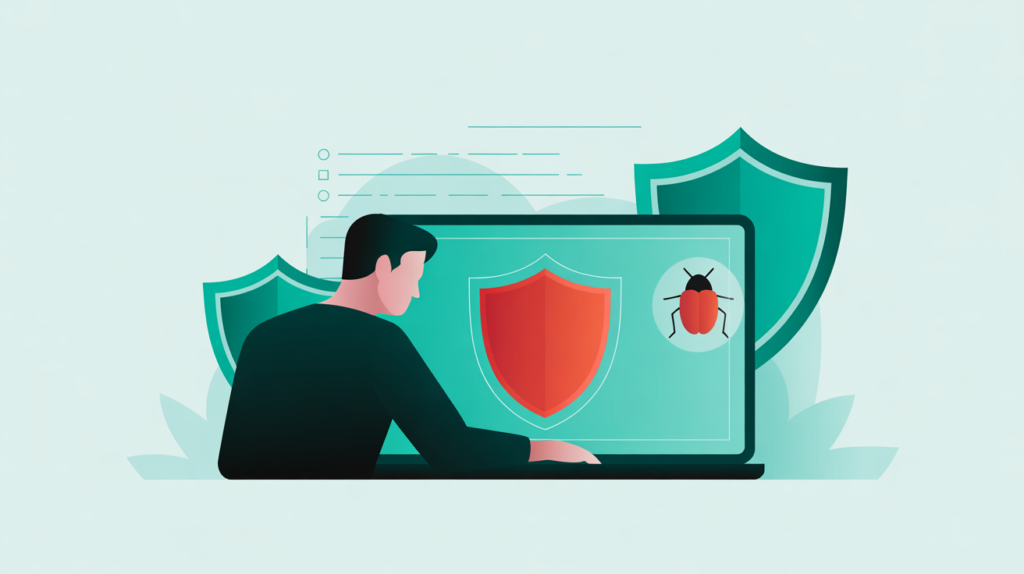 Beginner removing malware from computer using antivirus software.